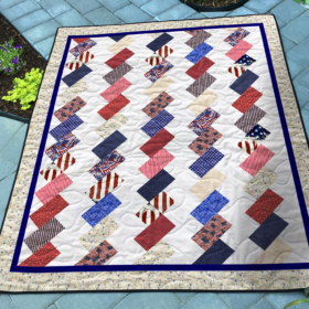 Stars and Stripes Cascade Quilt Pattern